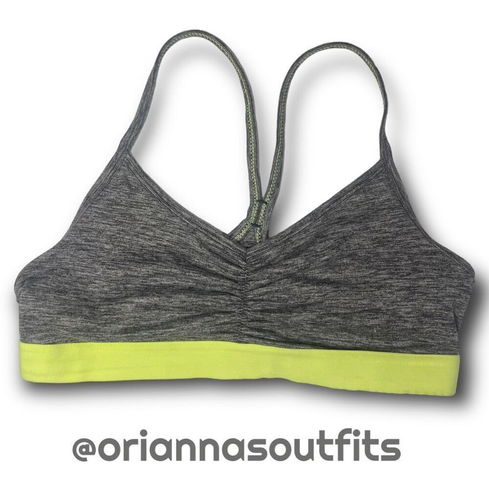 🔥4/$25 Old Navy Active Women’s Light Support Ruched Sports Bra Heather Gray Neo